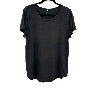 LULULEMON *Flawed* Black Well Worn Short Sleeve Relaxed Fit Workout T-Shirt XL